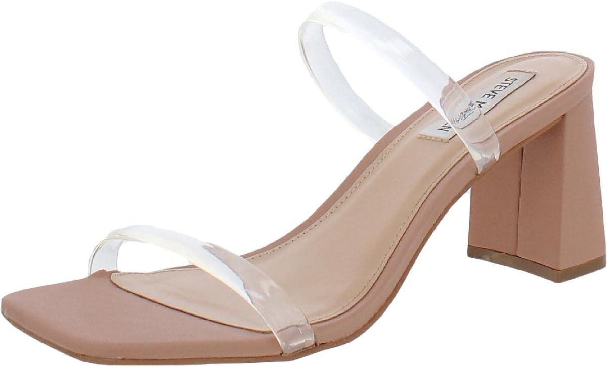 Steve Madden Women's Lilah Heeled Sandal, Clear, 9