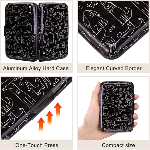 Image of ELFISH Mini RFID Aluminum Wallet Credit Cards Holder Business Card Case Metal ID Case for Men Women (Animal)