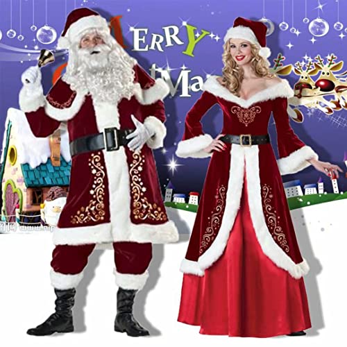 Kerstman kerstkostuum fancy dress outfits rode cape en hoed outfit, KYORE,Heren, maat L - Afbeelding 3