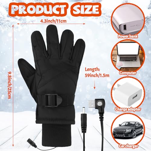 Newcotte USB Heated Gloves Electric Winter for Kids and Baby Snow Ski Waterproof Warm Gloves Boys Cold Weather3