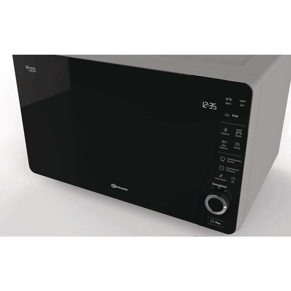 Bauknecht MW 427 SL Mikrowelle 800 W 25 L Grill 1000 W Crisp Dampfgarfunktion AutoClean Silber