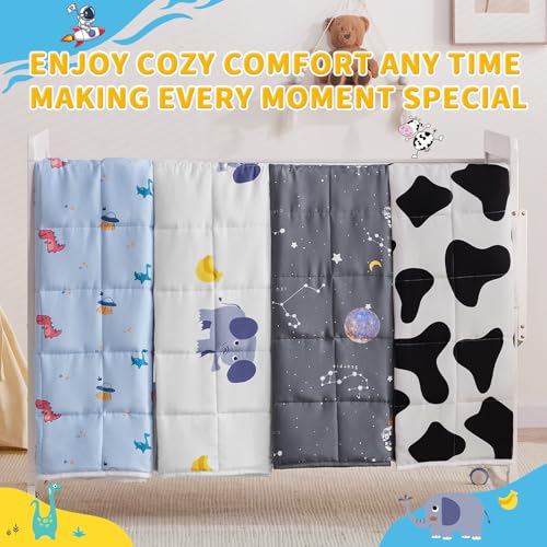 anfie Weighted Blanket Kids(36"x48" 3lbs) Weighted Blanket Cooling Blanket for Sleeping,Throw Size Breathable Blanket with Premium Glass Bead(White Cow)