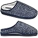 COFACE Zapatillas Casa Hombre Invierno Memory Foam Cerradas Pantuflas Caliente Peluche Piel Comoda Babuchas Peludas Cuadros Slippers Antideslizante Goma Suela Azul 43