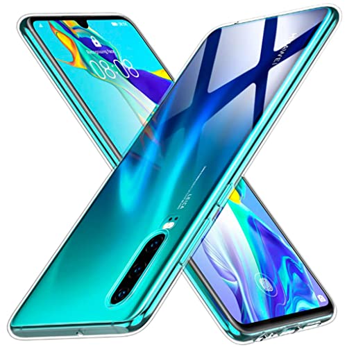 Oprimio Kristallklar Hülle für Huawei P30 [Silikon Hülle] [prozent100 Durchsichtig] [Deutsche Material] [Ultra Dünn] Transparente Handyhülle für Huawei P30