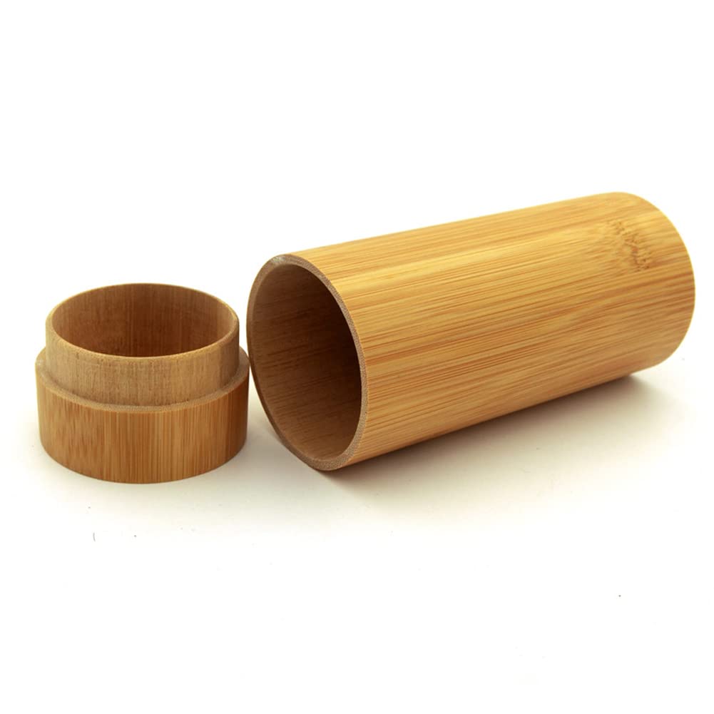 Luzen Unisex Wooden Natural Bamboo Sunglasses Case Hard Shell Cylinder Reading Glasses Case Sunglasses Eyeglasses Eyewear Case Protective Box For Men And Women (Glasses Not Included)