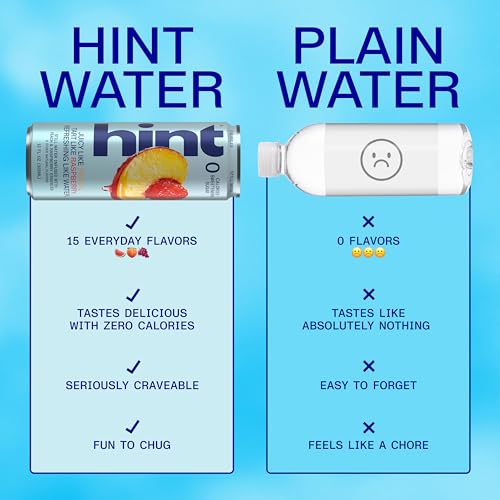 Image of Hint Canned Water Zero Sugar 0 Calories - Peach Raspberry (12 pack) | Crisp, refreshing water, fruit flavors. 0 calories, 0 sugar, 0 sweeteners. Hydration for wellness. Gluten-free, Kosher, Vegan