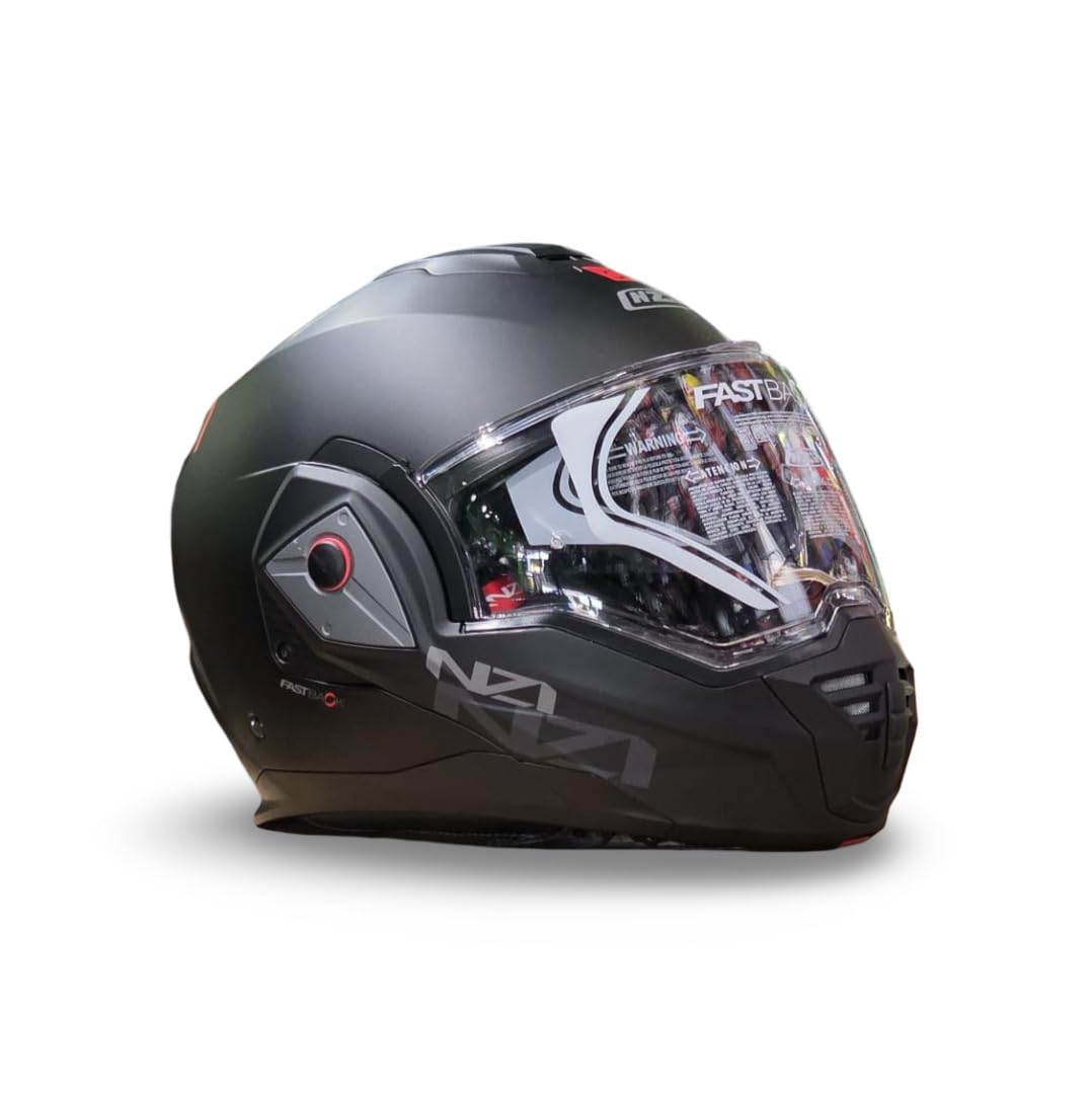 NZI Casco Modular NZI Fastback Duo 180º Negro Mate Abatible con Visor Solar - Unisex Hombre y Mujer - Homologado P/J ECE 22.06 (L)