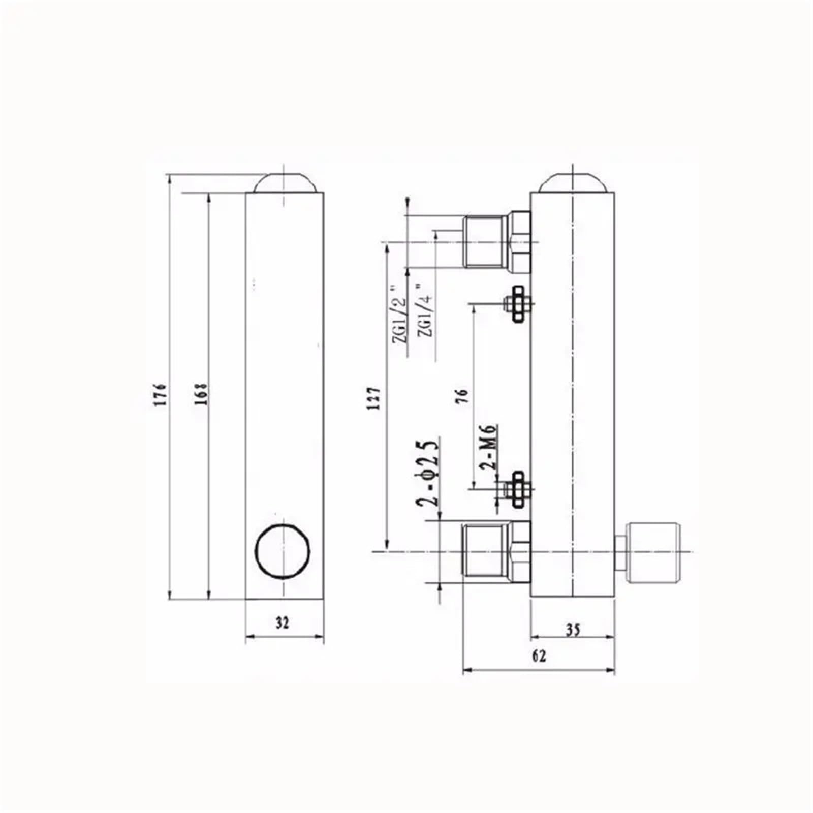 Medidor de caudal de líquido tipo panel LZM-15 de 0,5 a 4 LPM, rotámetro y caudalímetro de agua sin válvula de control