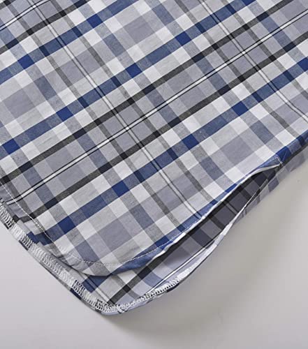 Latuza Men's Plaid Nightshirt Cotton Sleep Shirt M Blueplaid #TOP5