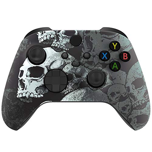 eXtremeRate Front Gehäuse Case für Xbox Series X/S Controller, DIY-Ersatz Frontplatte Hülle Skin Shell Cover Set für Xbox Core Controller Model 1914(Schädel)-KEIN Gamepad