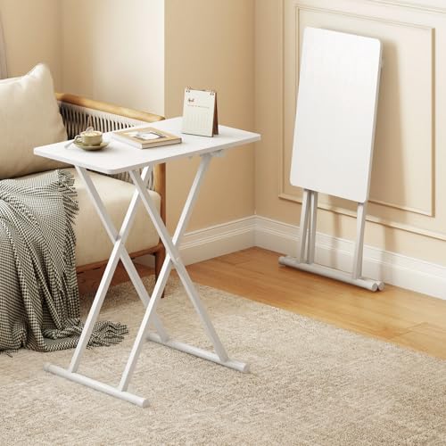 HOOBRO Beistelltisch Klappbar, Kleiner tabletttisch, verstellbare Höhe Klapptische, 60 x 40 x 60 cm, TV Tray, Tablett Tisch, Snack Tisch… – Ansicht 2