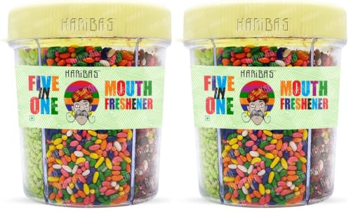 Image of HARIBAS Mukhwas Mouth Freshener 5 in 1 300GM with Sauf (Pack of 2)