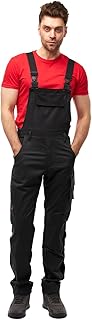 Pantalón de Trabajo para Hombres, pantalón con Tirantes de Estiramiento, pantalón de Trabajo con Bolsillos para Rodilleras, Negro, Gris, Blanco
