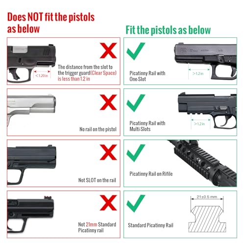 Image of Gmconn 1250 Lumen Tactical Flashlight Red Laser Light Combo, Rechargeable Pistol Light with Strobe /Momentary Compatible with Picatinny