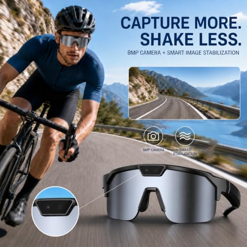 Image of GenXenon AI Smart Glasses with Camera for Cycling & Outdoor Sports - Silver