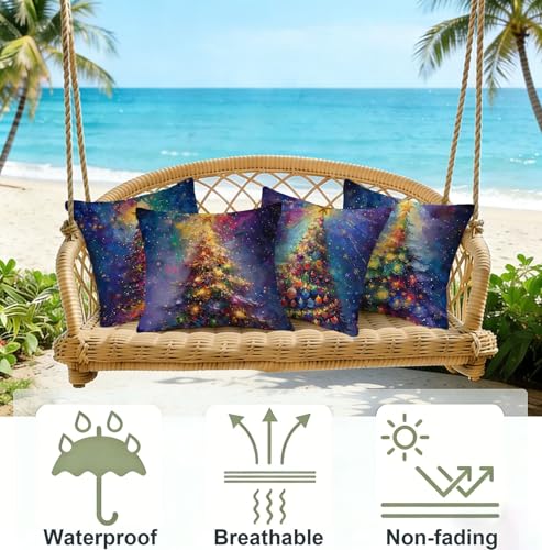 Coussin extérieur imperméable lin haut de gamme 70x70 taie décorative - 5