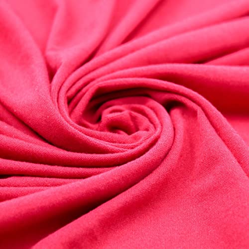 Texco Inc Polyester Rayon Spandex Jersey Knit (155GSM) -Clothing/Apparel, Home/DIY Fabric, Red 2 Yards