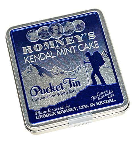Romneys Kendal Mint Cake 5.9 oz / 170g Pocket Tin - WHITE