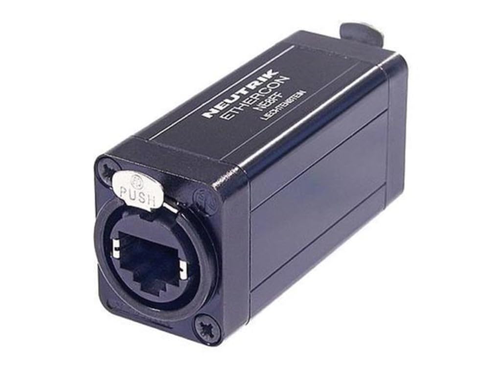 Neutrik EtherCON RJ45 Kupplung weiblich-weiblich schwarz in D-Form mit Latch-Lock Mechanismus, Kabelverlängerung ohne Löten, robuste Bauform für professionelle Audio/Video Netzwerke