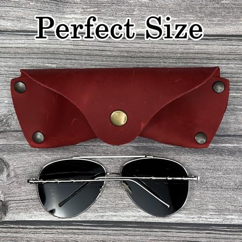 Image of Leather Glasses Case for Men - Vintage Rustic Belt Eyeglass Holder