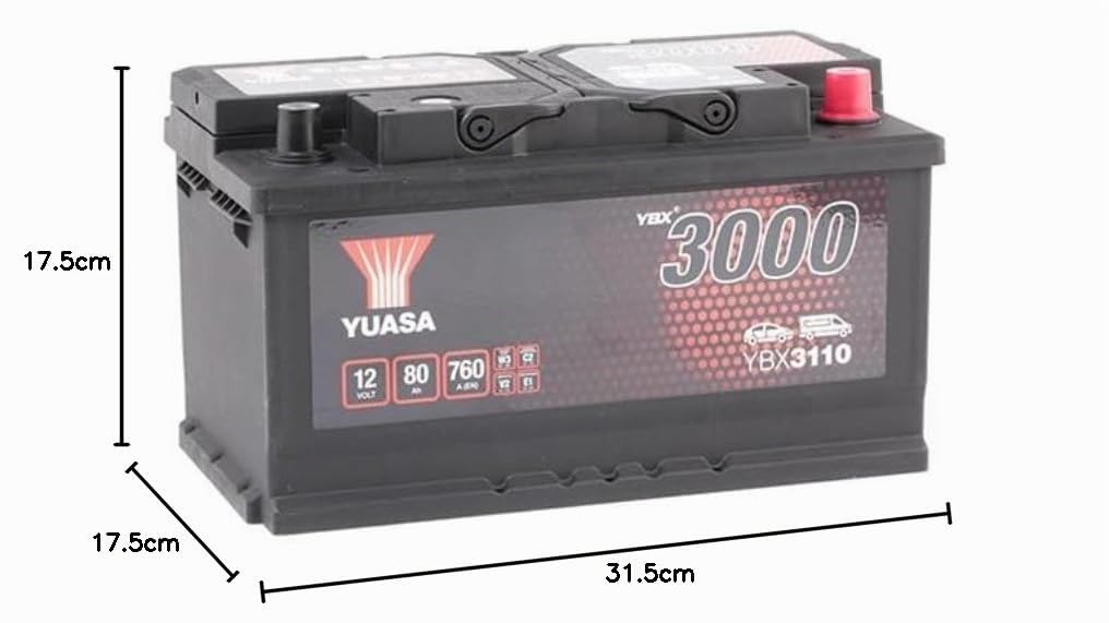 YUASA Batteria 80, Ah 760, A/EN YBX3110 L 317mm B 175mm H 175mm
