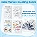 Dvbonike 24Pcs Bible Verses Coloring Books - Religious Theme DIY Color-in Pages with Inspirational Words Drawing Holiday Christian Activity Supplies for Sunday School Classroom Rewards Gift for Kids