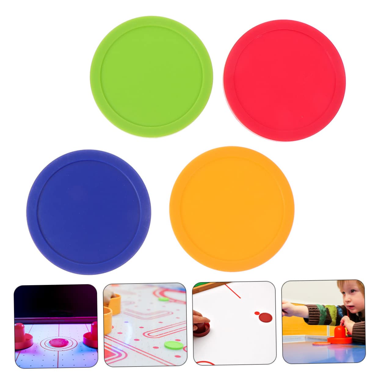 Abaodam 4Pcs Indoor Hockey Replacement Air Hockey for Rooms Carnivals and Durable Construction