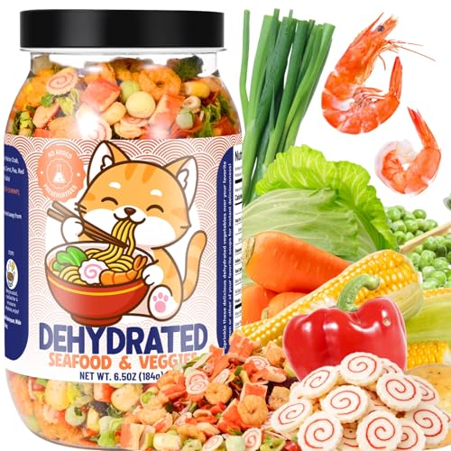 6.5oz Freeze-Dried Seafood &amp; Vegetable Mix - 100% Natural Ramen Toppings