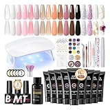 Coscelia Kit Ricostruzione Unghie 15 colori 16ml Gel Ricostruzione Unghie con 6W Lampada U...