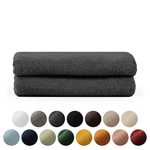 CleverDelights Leinen-Handtücher – 6 Stück, Schwarz, 35,6 X 55,9 Cm, Zum Besticken Geeignet