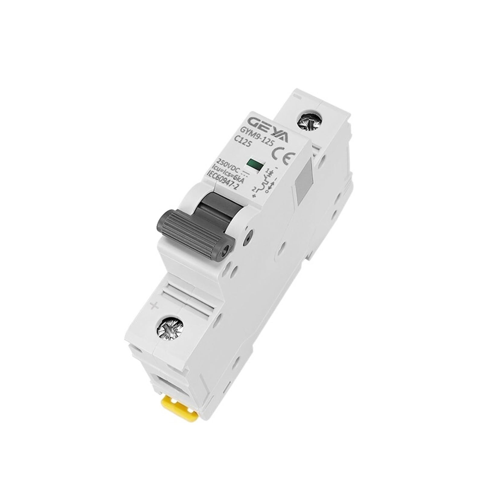 Mini disyuntor CC 1P 250V con Capacidad de Corte de 6KA para Cortocircuitos