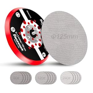 FANZTOOL excentrische schuurmachine model FZ-EZ150A, 5 mm schuurslag, met 150 mm schuurschijf, klittenband, 350 W borstelloze EC-motor, inclusief 15 x schuurpapier, 1 x reserve schuurschijf