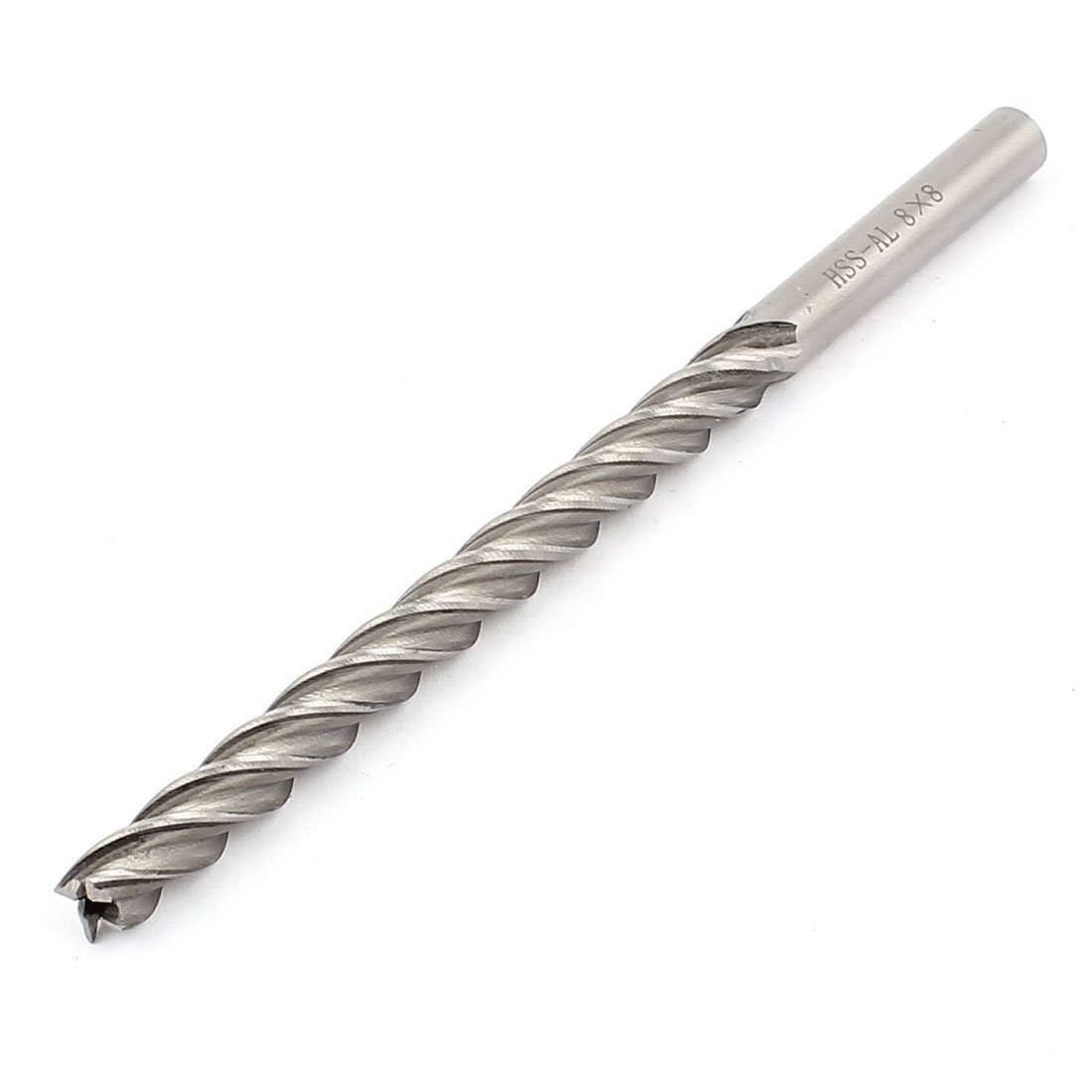 Uxcell Silver Sourcingmap 150Mm Long 8Mm Cutting Dia Hss-Sl Straight Shank 4 Flutes End Mill