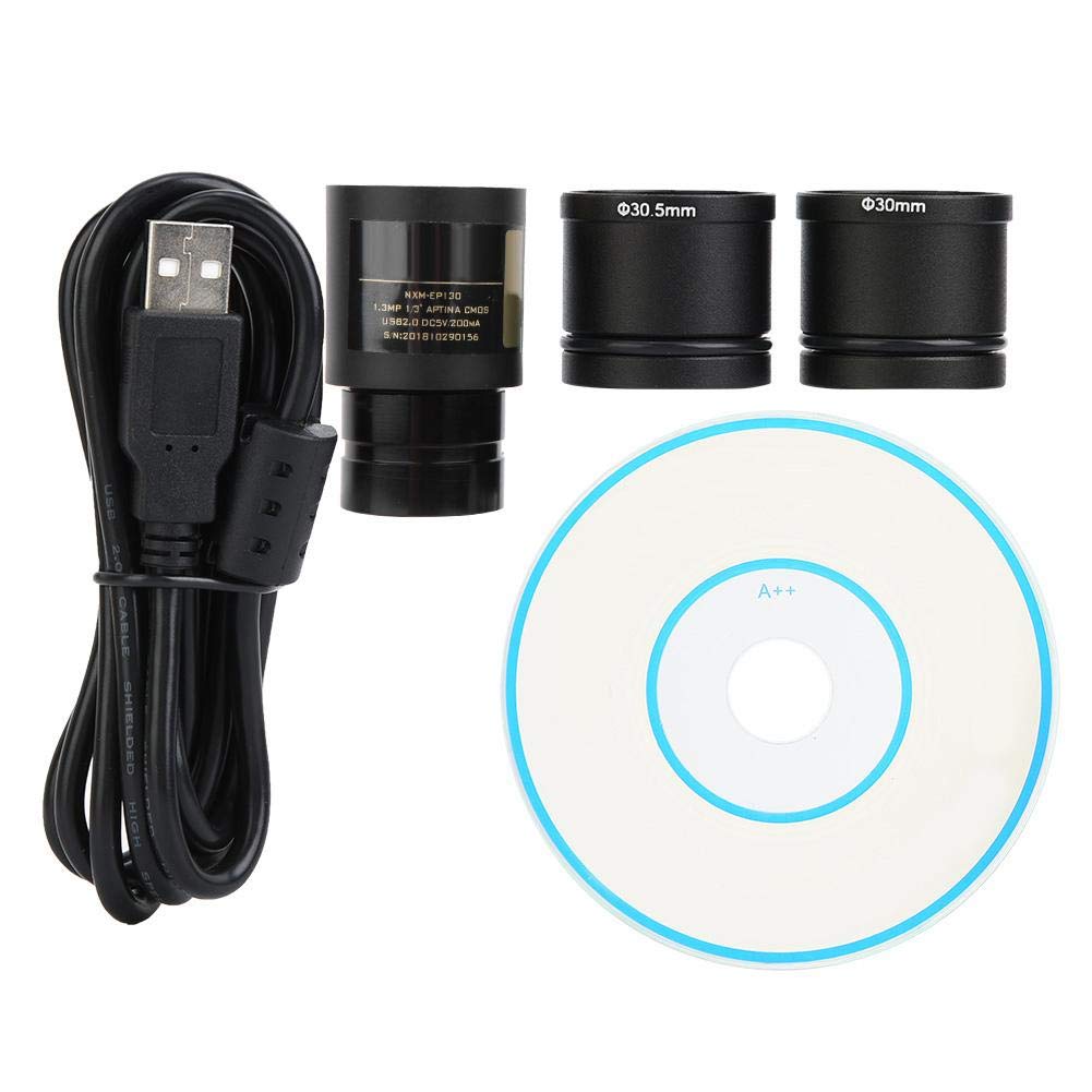 Oculare elettronico per microscopio, oculare elettronico USB 2.0 da 1,3 MP con due anelli adattatori per microscopio 23,2 mm 30,0 mm 30,5 mm, plug and play