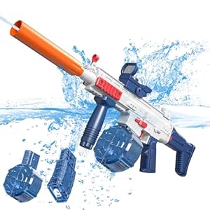 Electric Water Gun, Squirt Gun Toy for Adults Kids, Automatic Water Gun Up to 26 FT Long Range, Summer Outdoor Beach Swimming Pool Party Super Shooting Toys, Best Gift for Boys and Girls (Blue)