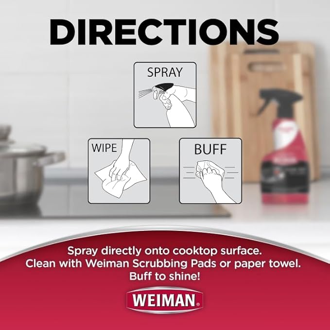 Limpiador para Cocina Weiman Glass Cooktop Cleaner 12 oz miniatura 9