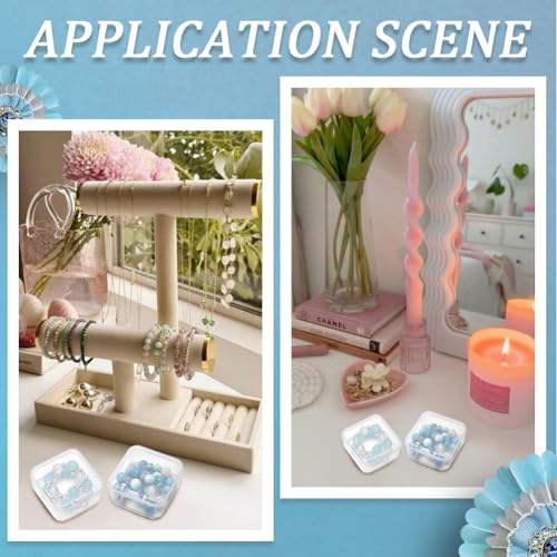 Image of 30Pcs 1.7 x 1.7 x 0.8In Plastic Bead Storage Containers Small Bead Containers Mini Clear Square Bead Storage and Organizer Boxes with Hinged Lid for DIY Art Craft Accessor Tiny Items Storage