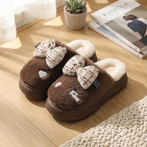 Image of VRITRAZ Women's Comfort Slip On Closed Toe Warm Winter with Cute Design print House Clog Indoor Slipper