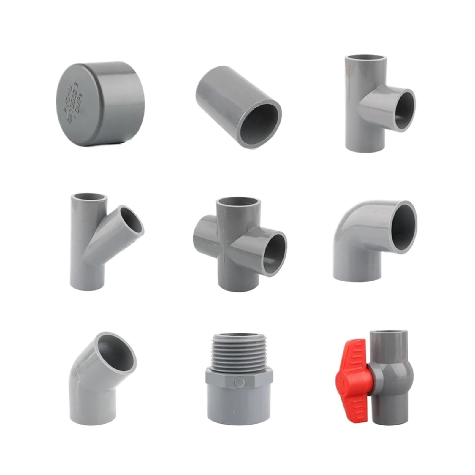 Szary 20/25/32 mm adapter do rur PVC, prosty, kolankowy, trójnik, łącznik krzyżowy, złączki wodnych, 3, 4, 5, 6 sposobów, części półek DIY(N,I.D 32mm)