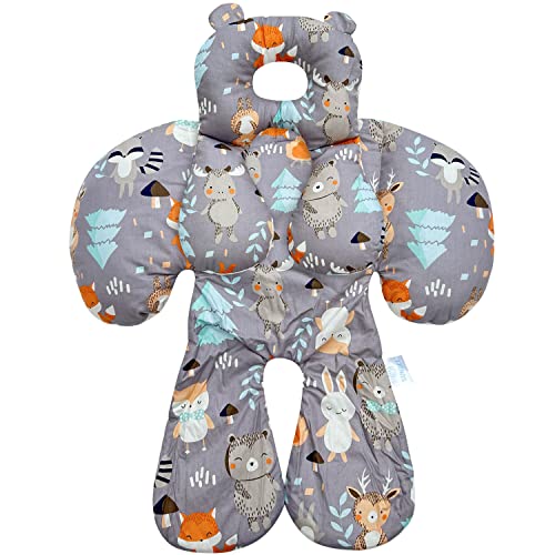 Image of Baby Head Neck Support for Newborn, Infant Car Seat Insert, Toddler Stroller and Carseat Sleeping Cushion, 2-in-1 Body Ultra-Soft Comfort Support