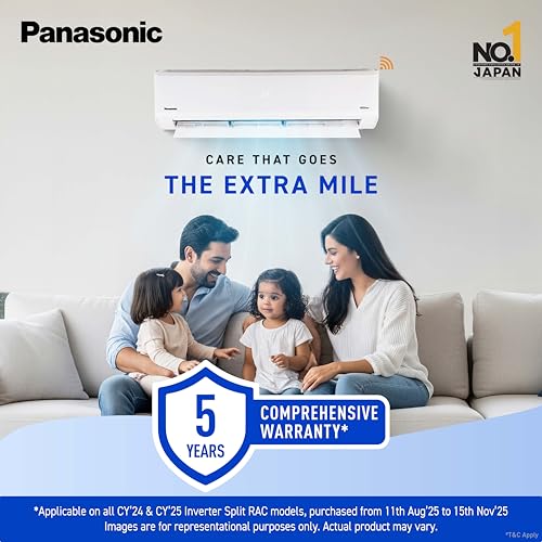 Image of Panasonic 1.5 Ton 5 Star Wi-Fi Inverter Smart Split AC (India's 1st Matter Enabled RAC, Copper Condenser, 7in1 Convertible, True AI, 4 Way Swing, PM 0.1 Filter, CS /CU-NU18ZKY5W, White)