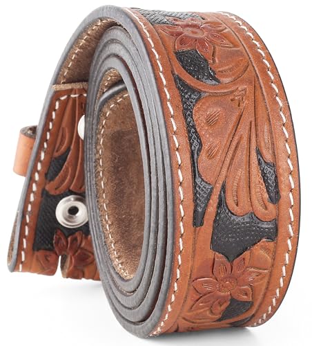Image of F&L CLASSIC Western Belt without buckle for men - Full Grain Leather Cowboy Belts for jeans - One Piece Leather strap belt