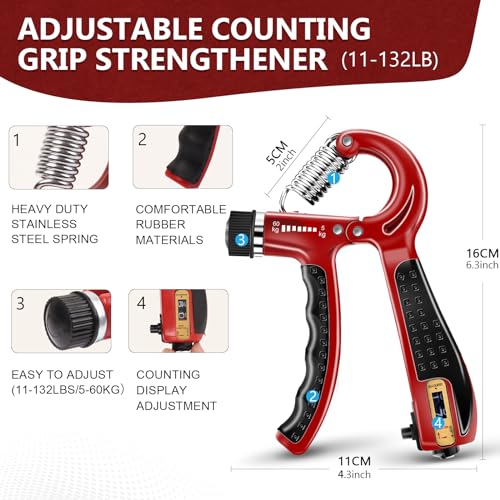 13 PCS Grip Strength Trainer Kit,Forearm and Hand Gripper Strengthener by Navona - Used condition - Image 3