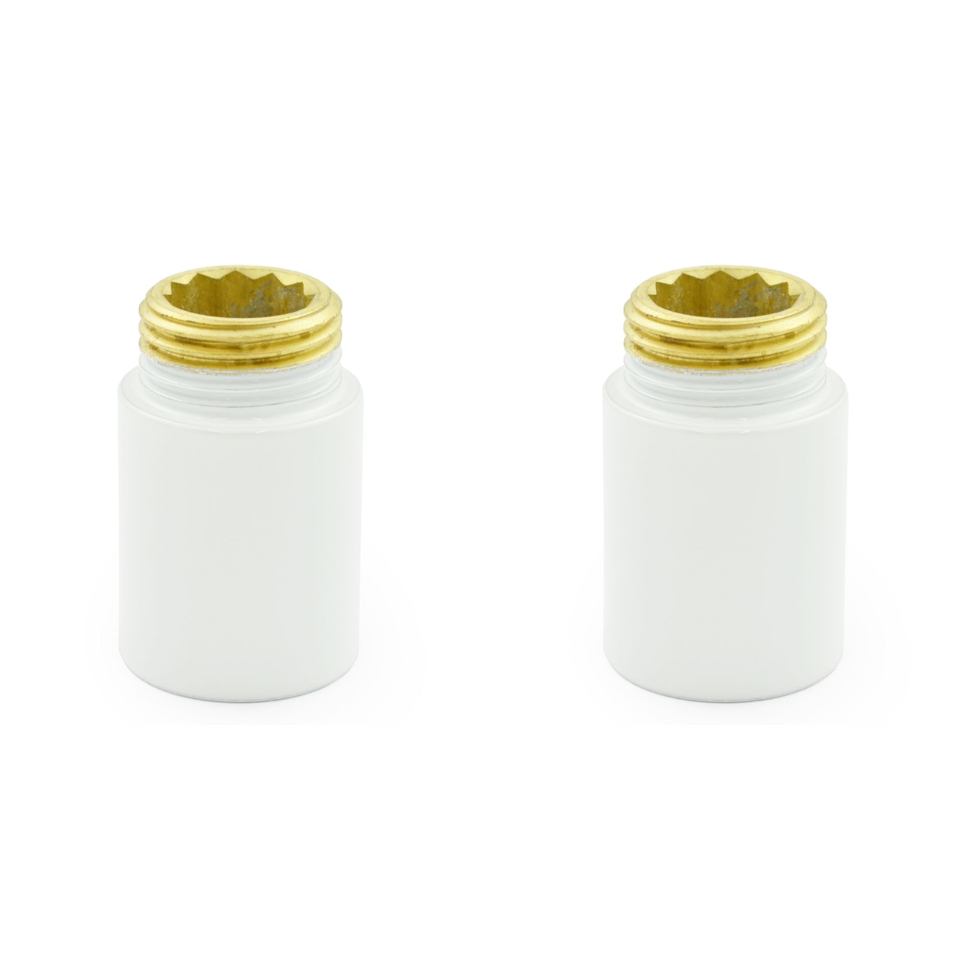 Hot Flow White | 30Mm Rigid Radiator Valve Extensions 1/2 Inch Bsp – (Pair)