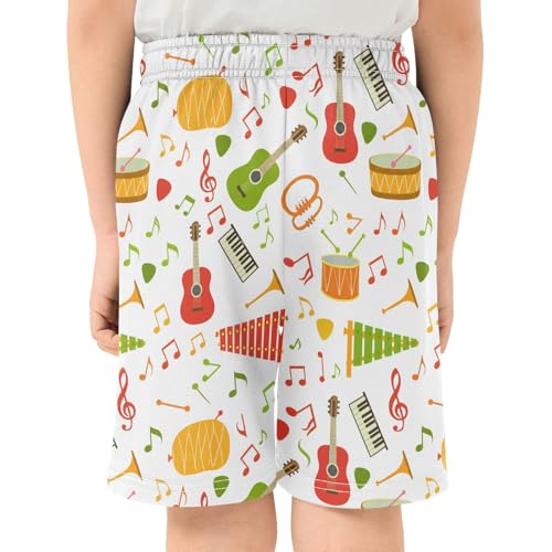 CHIFIGNO Music Notes Thick Pull-On Kids Shorts, Above-The-Knee Children Boys Outdoor Shorts XS3
