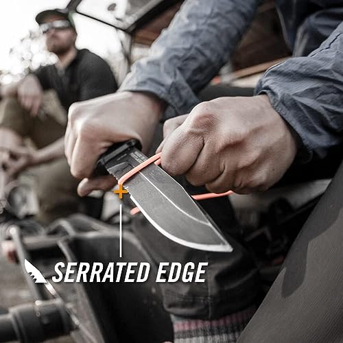 Image of Gerber Gear StrongArm - Fixed-Blade Camping & Hunting Knife with Striking Pommel & Sheath - Premium Survival Gear - Made in USA - Coyote Brown, Serrated Edge