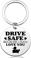 Chaveiro engraçado Duck Drive Chaveiro seguro para namorado, namorada, patinho, Love You, chaveiro presentes para marido, esposa, Natal, aniversário, dia dos namorados