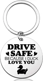 Chaveiro engraçado Duck Drive Chaveiro seguro para namorado, namorada, patinho, Love You, chaveiro presentes para marido, esposa, Natal, aniversário, dia dos namorados