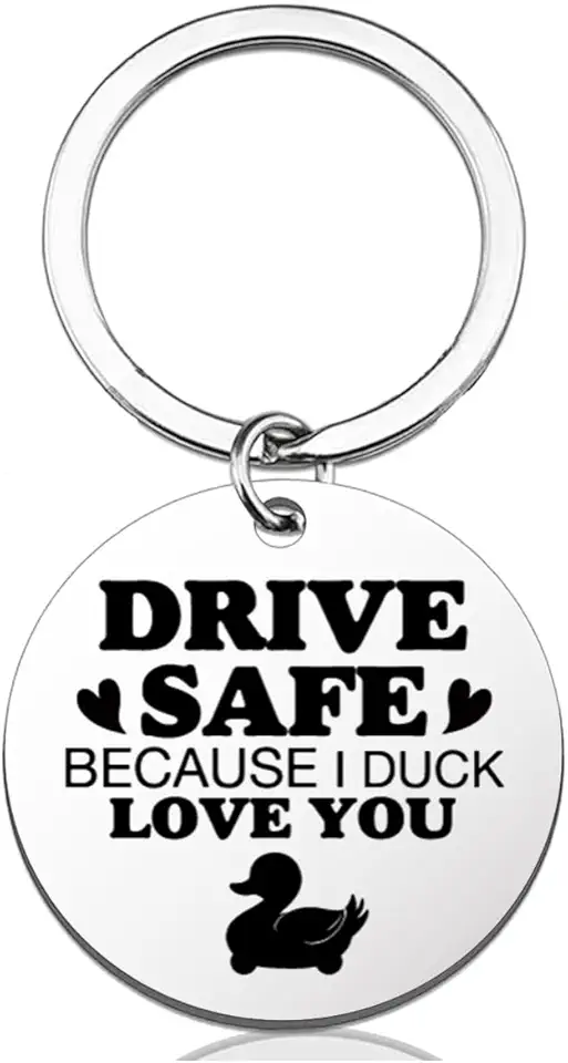 Chaveiro engraçado Duck Drive Chaveiro seguro para namorado, namorada, patinho, Love You, chaveiro presentes para marido, esposa, Natal, aniversário, dia dos namorados