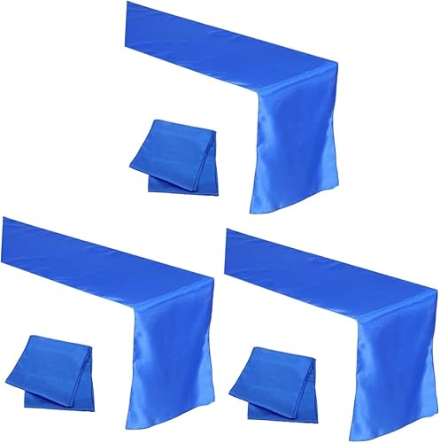 3 caminos de mesa azules para mesa de café, camino de mesa azul polvoriento, camino de mesa mexicano, mantel largo, para novia, boda, poliéster